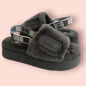 UGG disco platform Gray slides sandals new